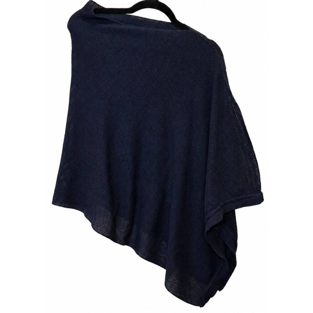 We are Amma womens medium poncho shawl blue airy breathable spring summer